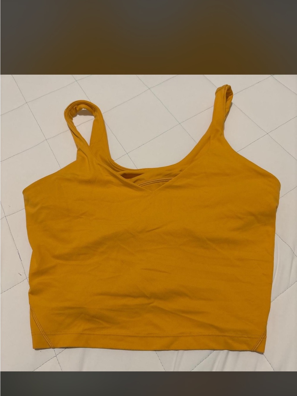 lululemon athletica Mustard Yellow Cropped Tank Top
